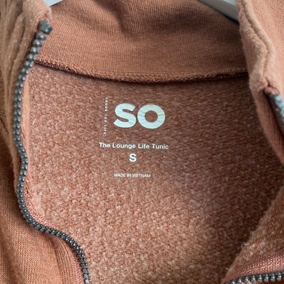 SO The lounge Life Tunic brown  Funnel Neck 1/4 Zip | Small - Picture 6 of 8